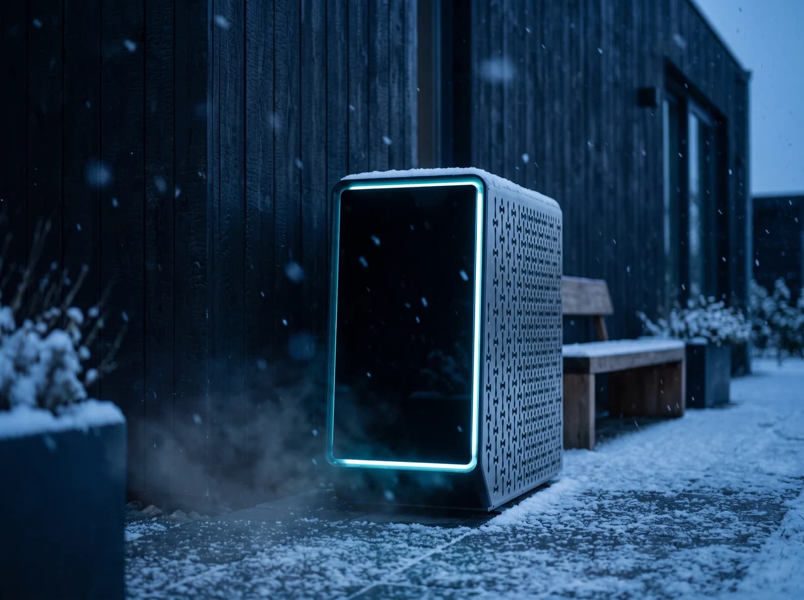 Fairland INVER X 7 in de sneeuw met verlichte LED-rand